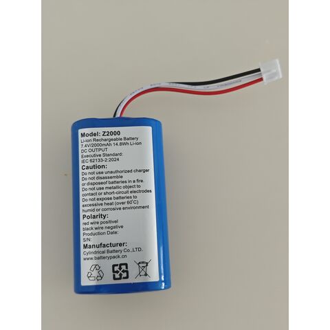 Batería Recargable de Iones de Litio Z2000: 7.4V, 2000mAh, 14.8Wh
