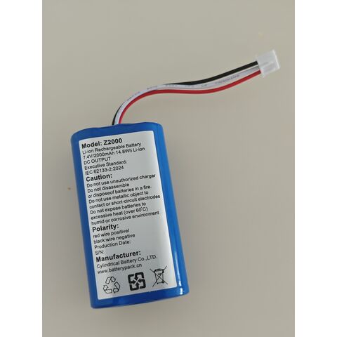 Batería Recargable de Iones de Litio Z2000: 7.4V, 2000mAh, 14.8Wh
