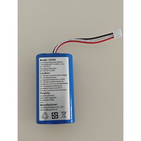 Batería Recargable de Iones de Litio Z2000: 7.4V, 2000mAh, 14.8Wh