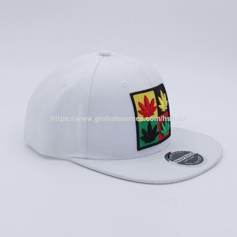 Gorra snapback de sarga de algodón blanco