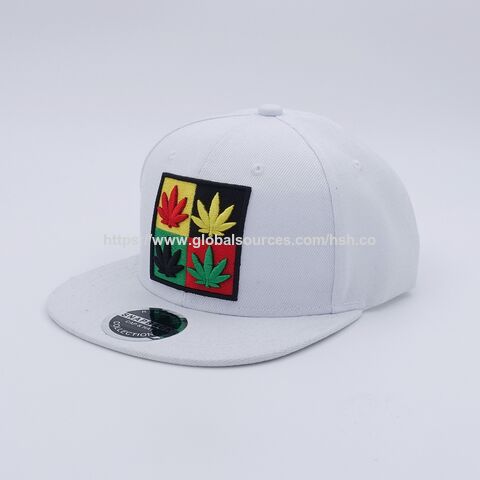 Gorra snapback de sarga de algodón blanco