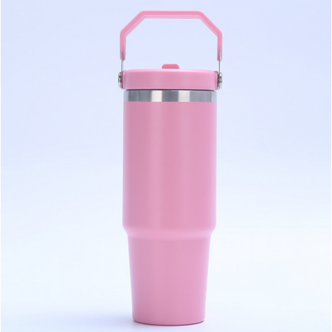 Gobelet isotherme en acier inoxydable - Gobelet de voiture portable de grande capacité 30 oz, portable pour l'extérieur avec paille, vente en gros disponible