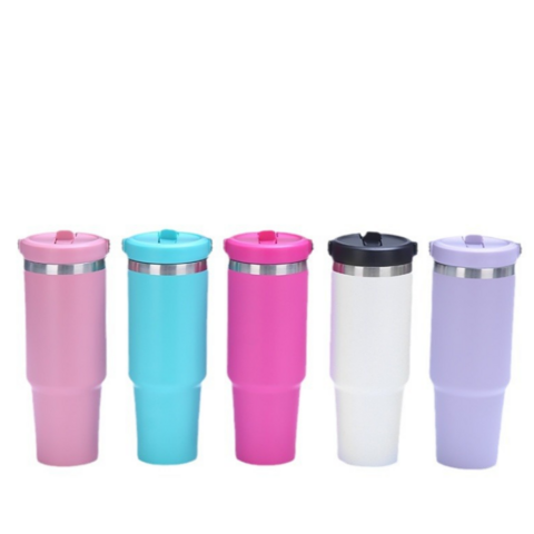 Gobelet isotherme en acier inoxydable - Gobelet de voiture portable de grande capacité 30 oz, portable pour l'extérieur avec paille, vente en gros disponible