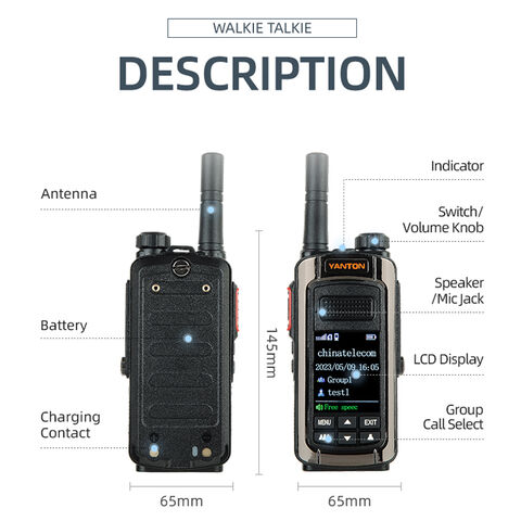 Radio POC con red IP 4G LTE, alcance de 100KM 200KM 5000KM, Walkie Talkie GSM global de largo alcance
