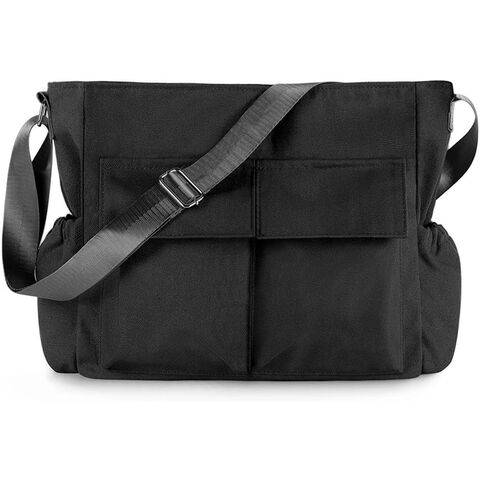 Mochila de lona, bolsa de ombro transversal, bolsa vintage para laptop, bolsa hobo grande com vários bolsos para homens e mulheres