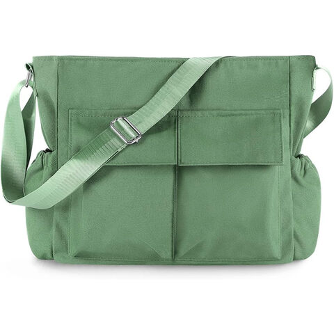 Mochila de lona, bolsa de ombro transversal, bolsa vintage para laptop, bolsa hobo grande com vários bolsos para homens e mulheres