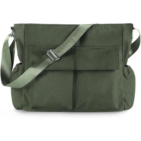 Mochila de lona, bolsa de ombro transversal, bolsa vintage para laptop, bolsa hobo grande com vários bolsos para homens e mulheres