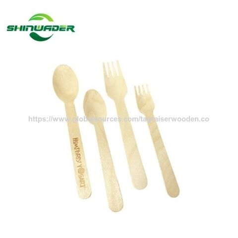 Couverts en bois jetables, biodégradables, naturels, personnalisés, de haute qualité, de qualité alimentaire, écologiques et en promotion