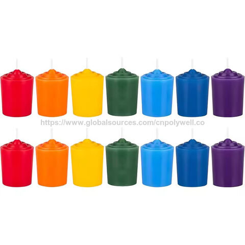 Anpassbare Private-Label-Verpackung Chakra Paraffinwachs Unparfümierte spirituelle Heilungsgeschenk Yoga-Säulen-Votivkerze
