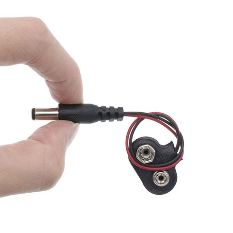 Okystar Verfügbares 15cm Experimentierkabel Schwarz Rot Verbindung 9V Batterieclip Schnappverschluss