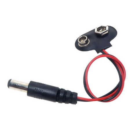 T-Typ 9V Batterie-Schnappverbinder-Clip mit männlichem Stecker, Anschlusskabel 15cm Softshell 9-Volt-Batterie-Schnappverbinder