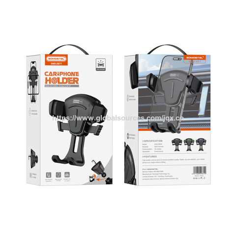 Soporte para teléfono de ventilación de coche Somostel SMS-ZB77, material ABS con junta de silicona, se bloquea automáticamente al tocar