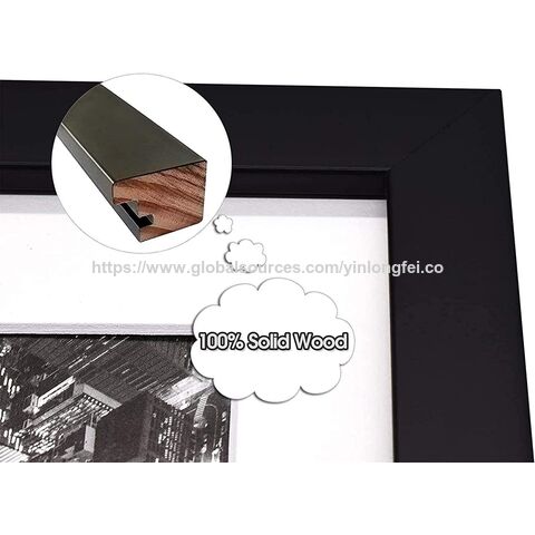 Marco de Collage de Fotos de Madera Negra con Paspartú Blanco para 2 Fotos de 5x7 - Directo de Fábrica
