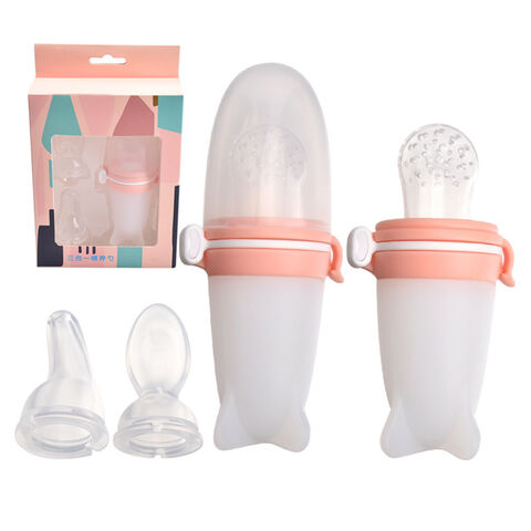 Entraînement à la poussée dentaire, jetable, sûr, silicone, intelligent, mignon, biberon, cuillère d'alimentation pour bébé
