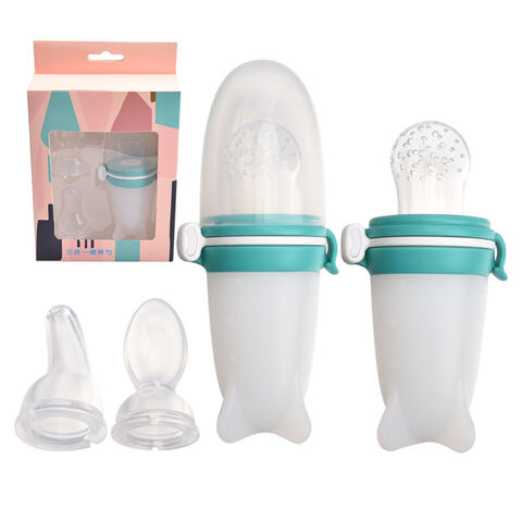 Entraînement à la poussée dentaire, jetable, sûr, silicone, intelligent, mignon, biberon, cuillère d'alimentation pour bébé