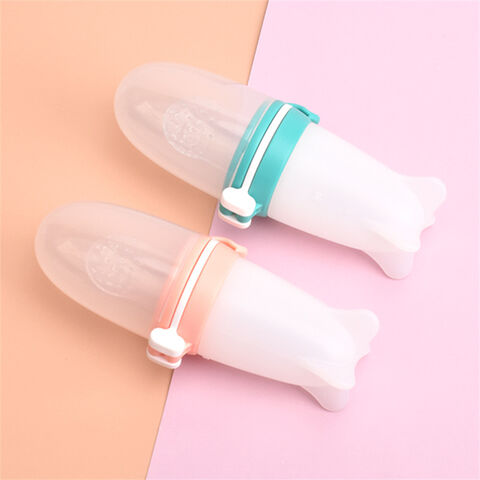 Entraînement à la poussée dentaire, jetable, sûr, silicone, intelligent, mignon, biberon, cuillère d'alimentation pour bébé