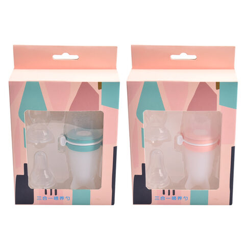 Entraînement à la poussée dentaire, jetable, sûr, silicone, intelligent, mignon, biberon, cuillère d'alimentation pour bébé