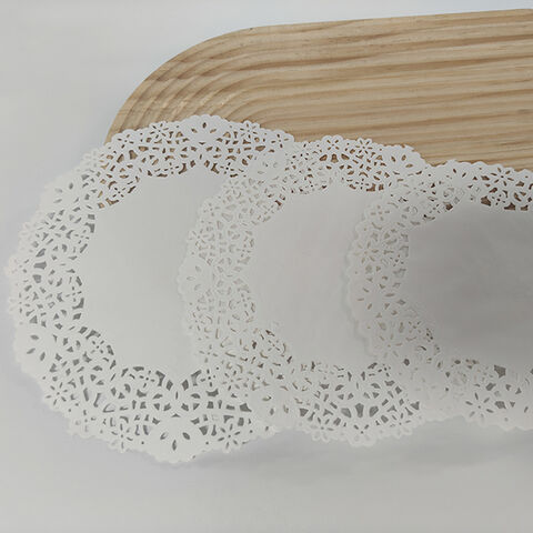 Papel vegetal descartável por atacado, ecológico, papel de pergaminho para cozimento, forro de papel para sobremesas, folhas de biscoito com borda de flor