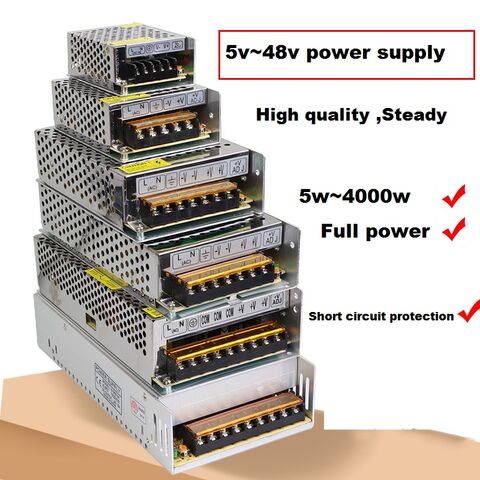 Fuente de alimentación conmutada LED 5V 12V 24V 36V 48V 1A 2A 3A 5A 10A 15A 20A 30A 40A 50A para tiras de luces LED - Uso industrial y comercial