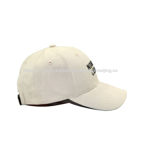 Sommerliche Baseballkappe aus Baumwolle mit 3D-Sticklogo, breitem, gebogenem Schirm und strukturierter 6-Panel-Form