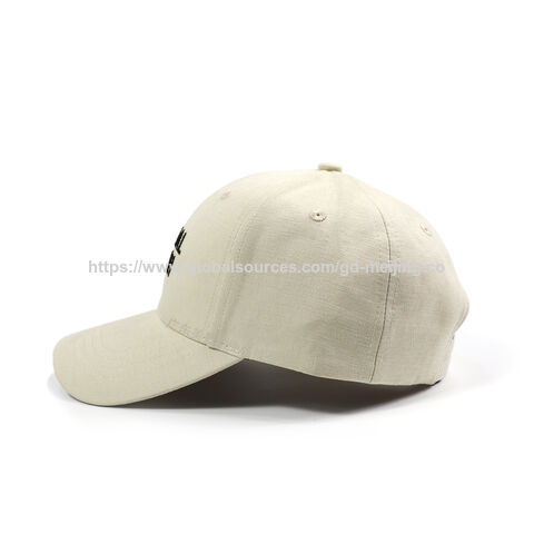 Sommerliche Baseballkappe aus Baumwolle mit 3D-Sticklogo, breitem, gebogenem Schirm und strukturierter 6-Panel-Form