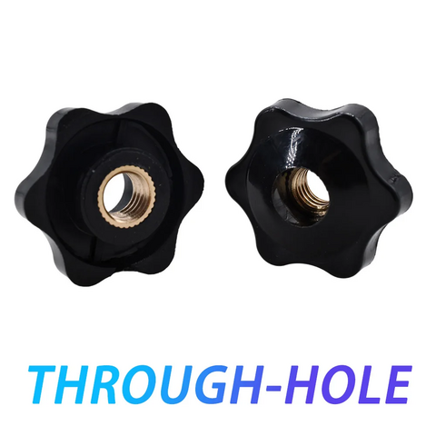 Tuerca de mariposa Torx de apriete manual en blanco y negro, perilla de sujeción, manija, tuercas de estrella mecánicas manuales M4 M5 M6 M8 M10 M12