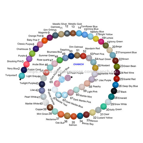 Manik-manik teether bayi warna-warni mainan DIY food grade manik-manik tumbuh gigi manik-manik silikon untuk perhiasan bayi/ibu