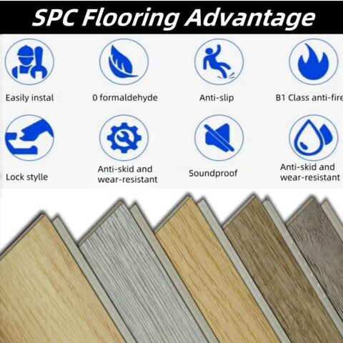 Großhandel Luxus Anti-Rutsch 100% Virgin Loose Lay Vinyl Fliesen Planke Wasserdicht Kundenspezifische 4mm 5mm SPC Bodenbelag Planke