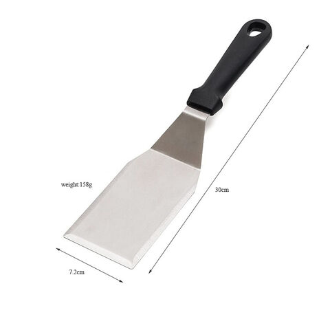 Ensemble de Spatules surdimensionnées pour Plancha en Acier Inoxydable avec Joint Soudé et Manche en PP Lavable au Lave-Vaisselle pour Grillades BBQ