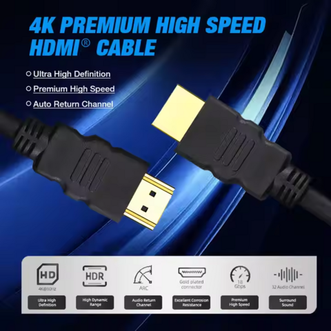 Cables HDMI 3D 4k 60hz al por mayor 1.5m de alta velocidad chapados en oro versión 2.0 Cable de video HDMI para cine en casa Multimedia Dvd Hdtv
