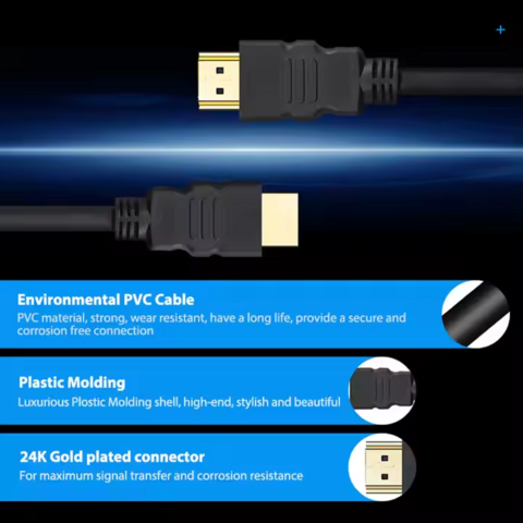 Cables HDMI 3D 4k 60hz al por mayor 1.5m de alta velocidad chapados en oro versión 2.0 Cable de video HDMI para cine en casa Multimedia Dvd Hdtv