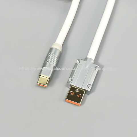 Cable de Teclado PU Blanco Tipo-C a Precio de Fábrica con Luz de Respiración Colorida