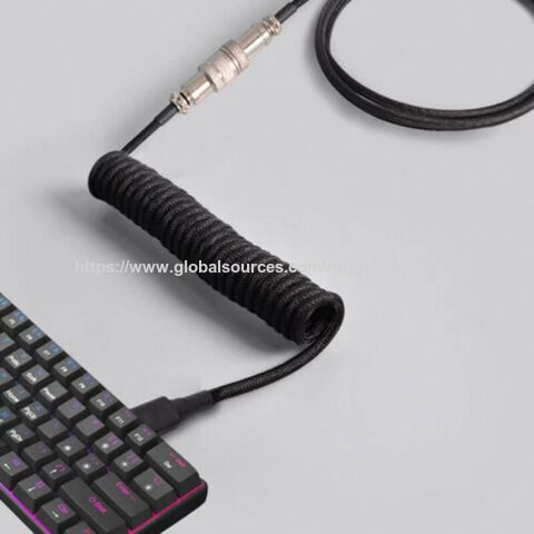 Cables de datos desmontables verde pálido para teclados mecánicos de ordenador con conector de aviación, modelos 2025