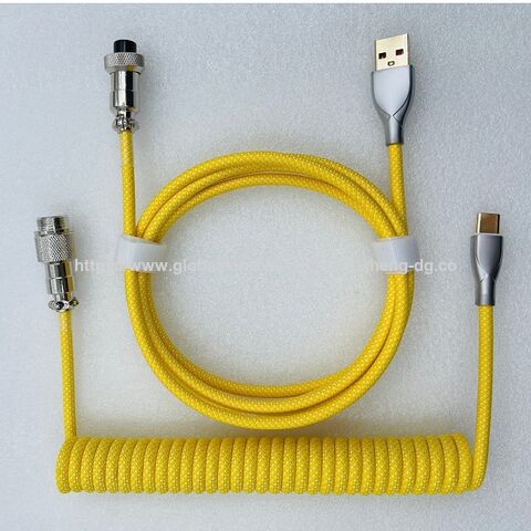 Cables de datos desmontables verde pálido para teclados mecánicos de ordenador con conector de aviación, modelos 2025