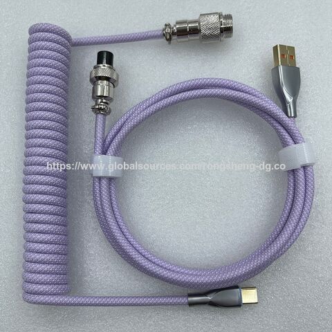 Cables de datos desmontables verde pálido para teclados mecánicos de ordenador con conector de aviación, modelos 2025