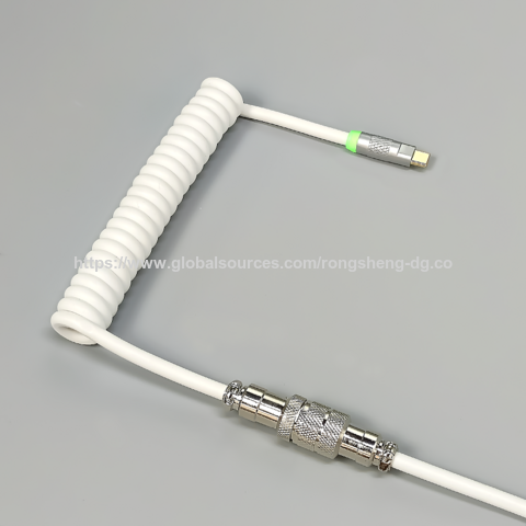 Cable de Teclado PU Blanco Tipo-C a Precio de Fábrica con Luz de Respiración Colorida