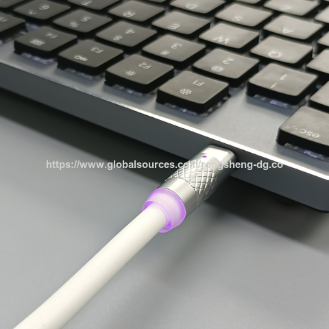 Cable de Teclado PU Blanco Tipo-C a Precio de Fábrica con Luz de Respiración Colorida