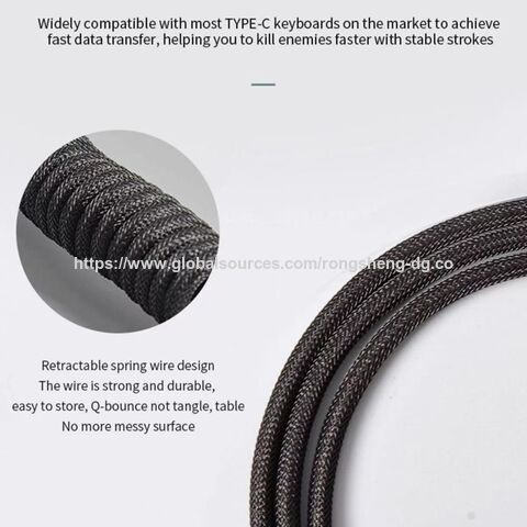 Cable de Teclado PU Blanco Tipo-C a Precio de Fábrica con Luz de Respiración Colorida