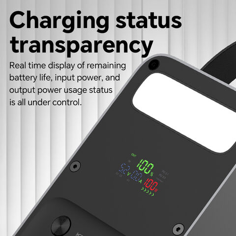 KONFULON Original Power Bank de Alta Capacidade 60000mAh PD 65W & QC3.0 22.5W Carregamento Rápido Power Bank Com Lanterna para Telefone e Laptop