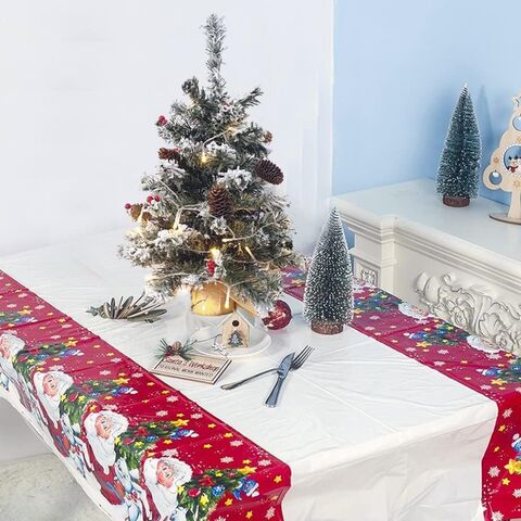 Mini Árbol de Navidad Artificial Blanco Nevado, Árbol de Navidad Pequeño de Mesa de 55 cm con Luces, Bayas Rojas y Pino