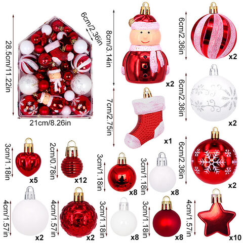 Bola Natal Baru 72 Pcs Kotak Berwarna Alien Liontin Bola Bundar Dekorasi Natal Dicat Set Bola Dekoratif Elektroplating