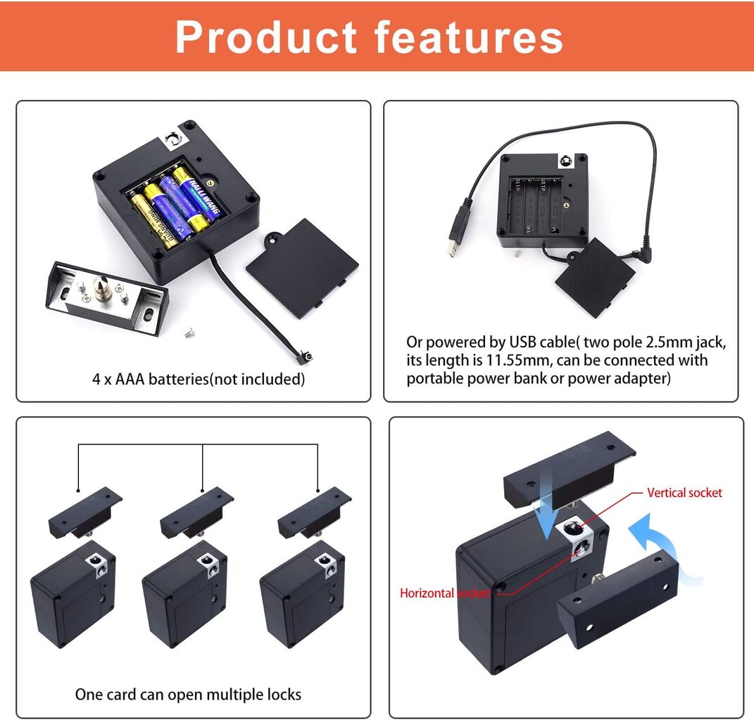 Uemon Smart Home Invisible Cabinet Electronic Ic Card Locker Lock Hide ...