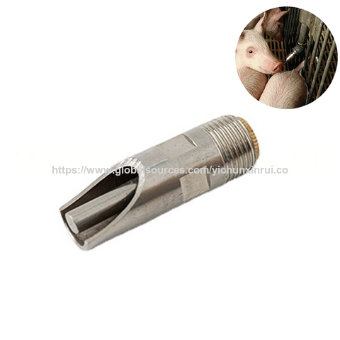 Bebedero de Latón con Tetina para Cerdos de 1/2" 3/8" - Conector de 3/4" para Sistemas de Agua para Cerdos de Granja con Válvula de Retención