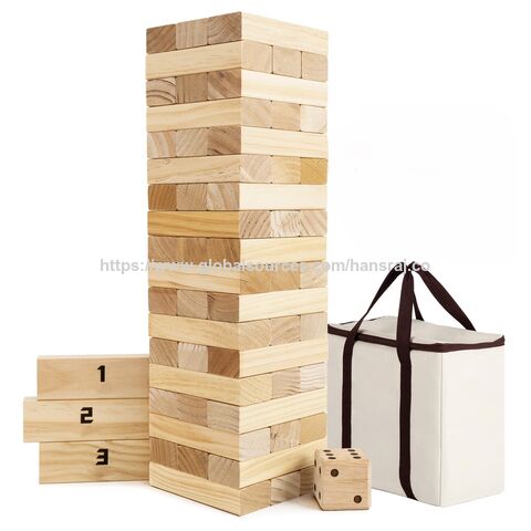Der Holzturm ist ein klassisches Blockstapel- und Balancierspiel, das aus robusten Holzblöcken gefertigt ist.