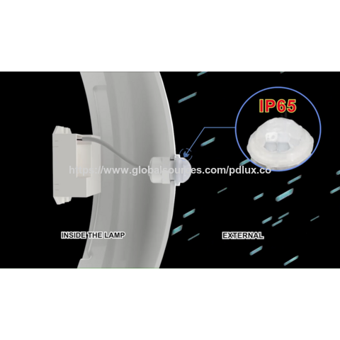 PDLUX PD-PIR115 مصباح تركيب صغير 12 فولت مع مستشعر حركة وموقع بالأشعة تحت الحمراء