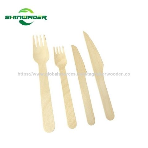 Couverts en bois jetables de haute qualité, de qualité alimentaire, échantillon gratuit personnalisé, fabricant chinois, vente chaude