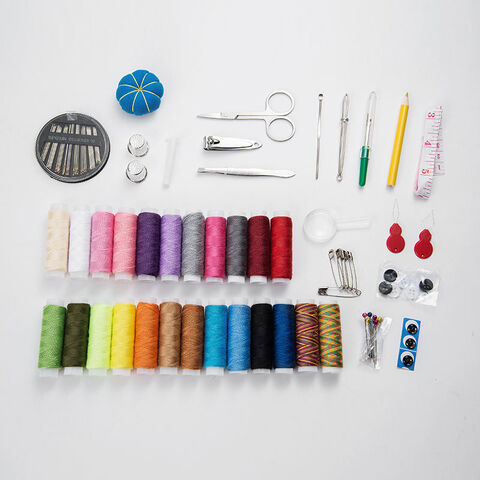 Kit de couture de voyage pour fournisseurs, ensemble d'outils de couture, kit d'aiguille et de fil pour la couture, 98 pièces, kit de couture noir pour la réparation et la vente en gros