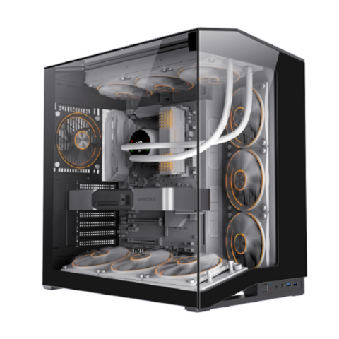 N71 2025 Châssis EATX Tour Complète Boîtier Gaming en Verre Prise en Charge Écran LED Double Refroidissement Liquide 360 mm