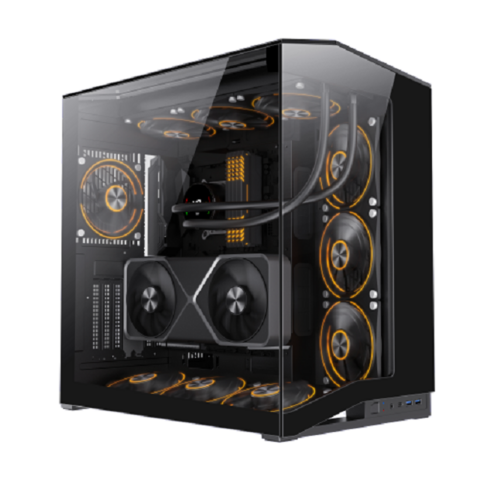 N71 2025 Châssis EATX Tour Complète Boîtier Gaming en Verre Prise en Charge Écran LED Double Refroidissement Liquide 360 mm