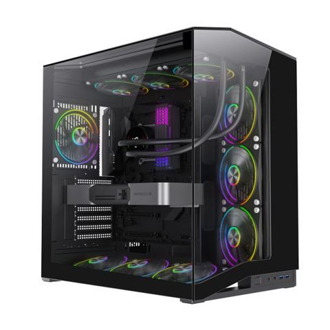 N71 2025 Châssis EATX Tour Complète Boîtier Gaming en Verre Prise en Charge Écran LED Double Refroidissement Liquide 360 mm